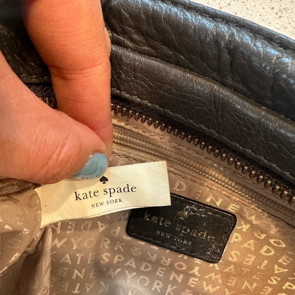 Kate Spade Baxter Street Sevilla Leather Crossbody Purse, Asphalt/Black - Picture 4 of 12